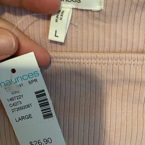 Maurices Pink Ribbed Bodysuit NWT - Picture 4 of 4